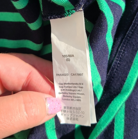 Gap Stripe Dress in Navy Blue and Green New Without Tags - Picture 3 of 4